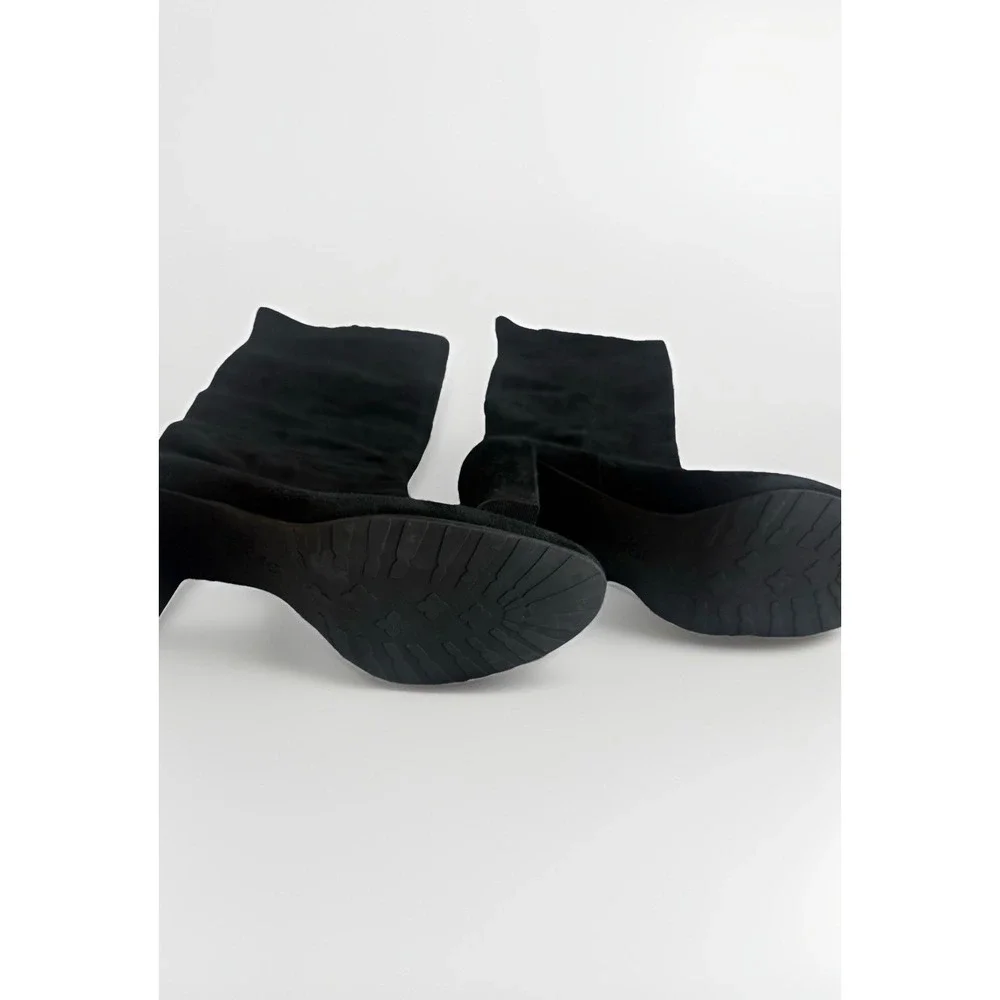 Nine West - Over The Knee Snowfallo Upper Leather Suede Black Boots Women's US 8